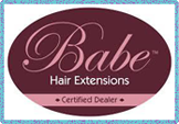 Babe 'hair extensions' product logo. Babe 'hair extensions' product logo