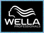 Wella hair product logo. Wella hair salon product logo.